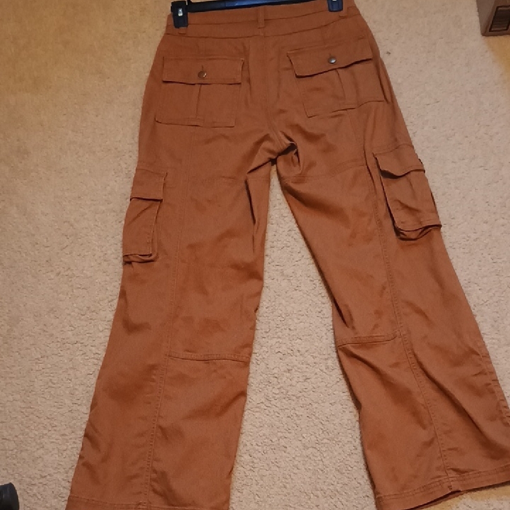 Brown Cotton Cargo Y2K Pants Arizona Jean Co Women's Size 7 EUC - Picture 4 of 5